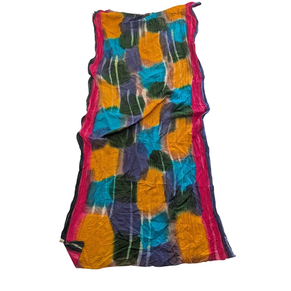 Global Girlfriend Cotton Scarf Boho Tie Dye Multi Color Fair Trade 63x33 Wrap